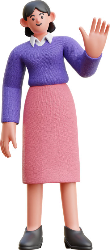 3D Character Female Hello Pose